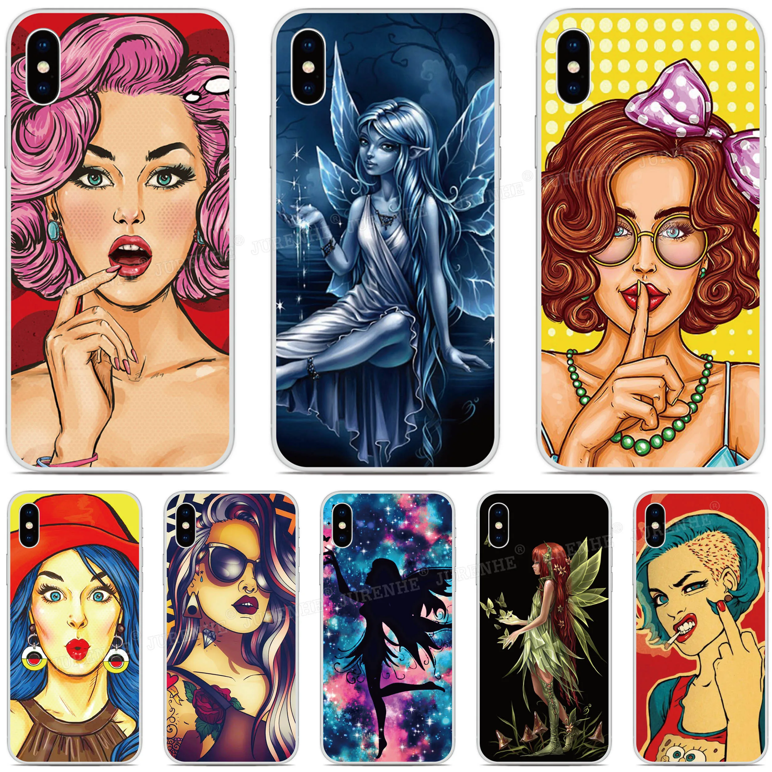 For iPhone 12 Mini 11 Pro XS Max XR X 6 7 8 Plus SE2 SE 2020 Sexy Fairy Girl Silicone Phone Case For iPod Touch 7 6 5 Cover