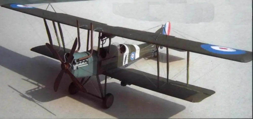 

French World War I RAF_B.E.2E Fighter Paper Model DIY Handmade Airplane Aircraft 3D Paper Model Children Adult Educational Toys