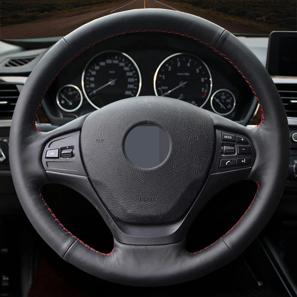 

Car Products DIY Black Wear-resistant Faux Leather Car Accessories Steering Wheel Cover For BMW F30 F31 F34 F20 F21 F22 F23