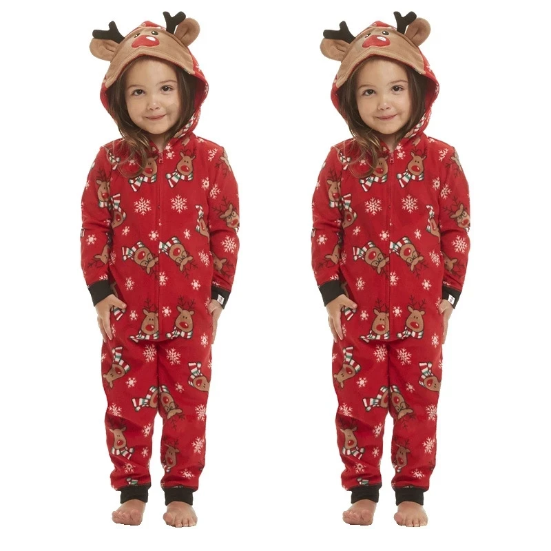 

Baby Kids Nightwear Winter Families Set Couple Clothes Women Hoodie Cartoon Sleepwear For Christmas Family Pajamas Sets