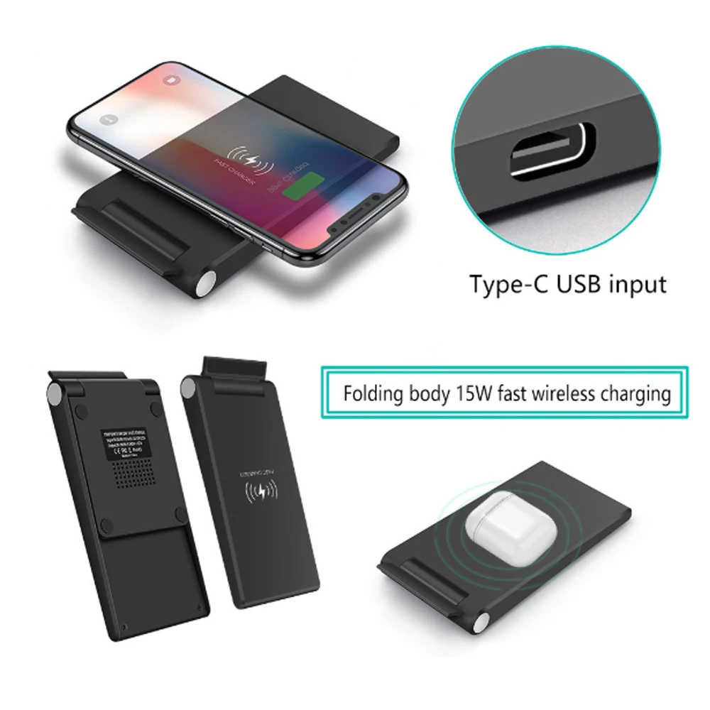 15 Вт складное Беспроводное зарядное устройство подходит для Apple Huawei Просо