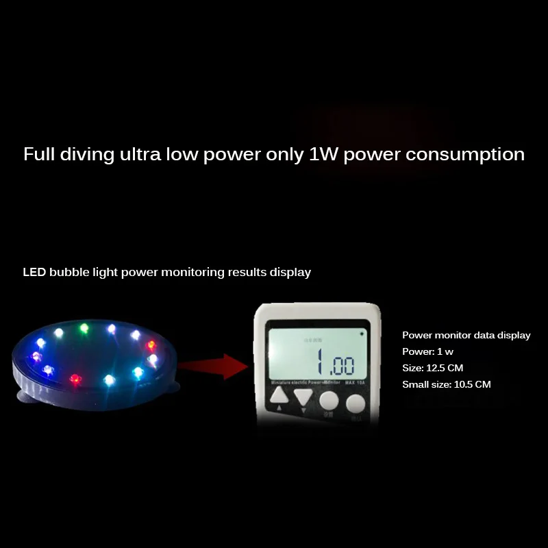 Водонепроницаемый светильник для аквариума погружной светодиодный с воздушными