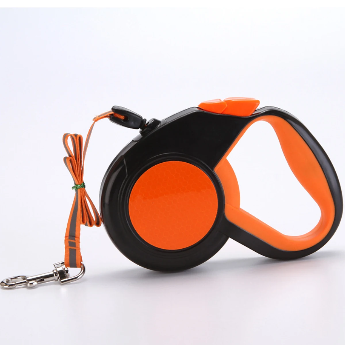 Поводок для собак 3/5/8 м выдвижной из хромированного металла зеленого/оранжевого