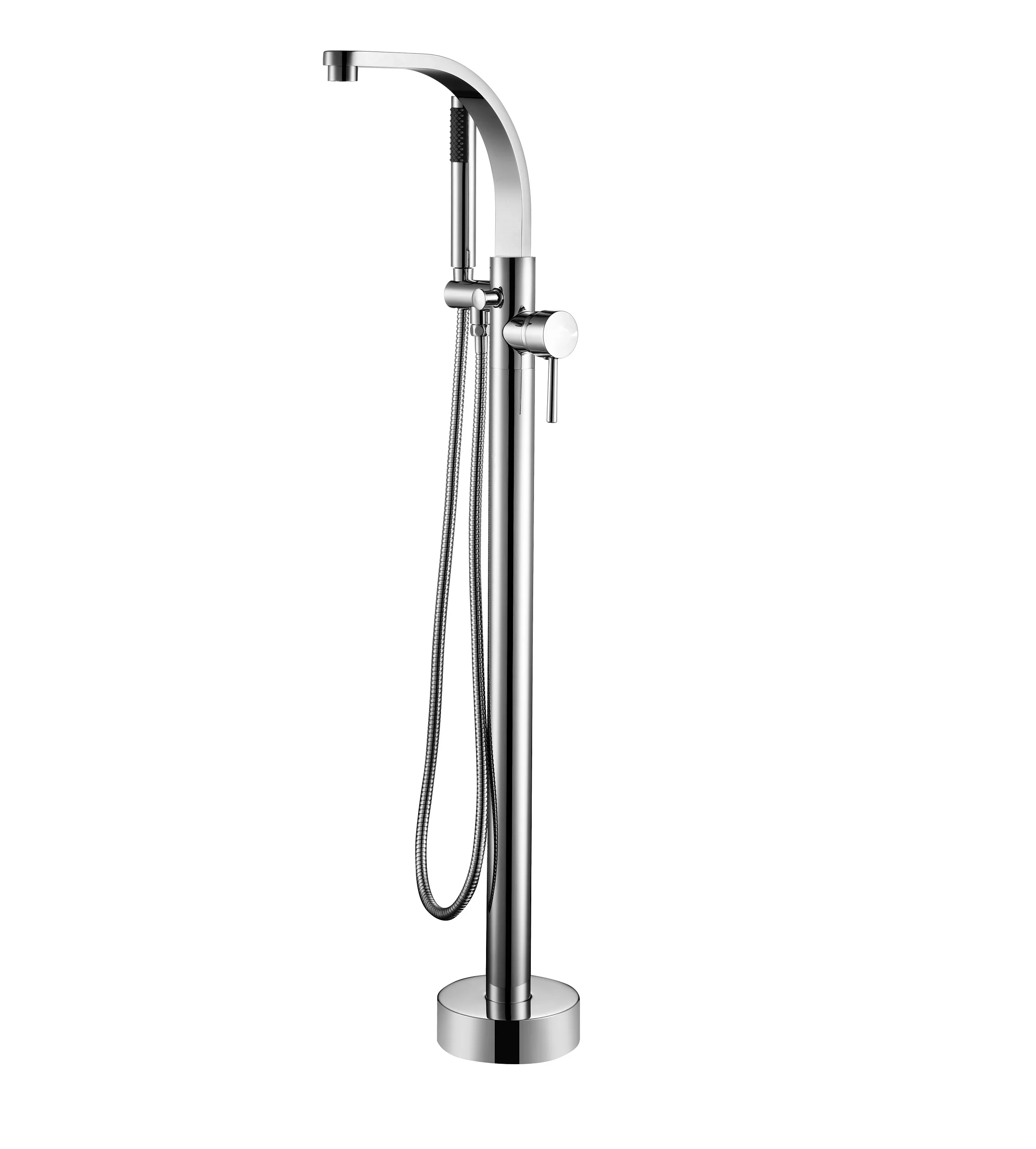 

New Floor Mounted Free Standing Bathtub Faucet With Hand Shower