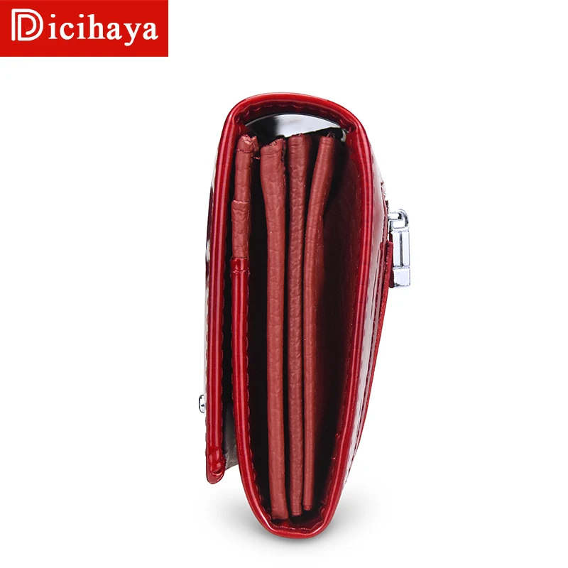Кошельки DICIHAYA из натуральной кожи для женщин длинные дамские бумажники на