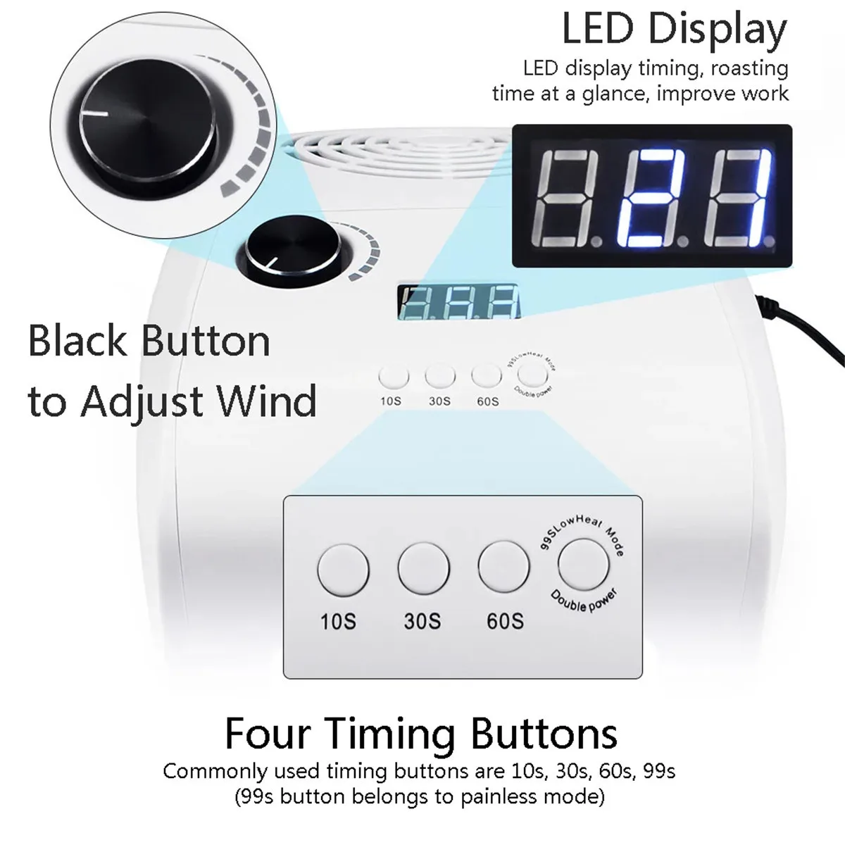 

80W Nail Dust Suction Collector Vacuum Cleaner Electric Nail Drill Polisher Professional Manicure Machine Nail Art Equipment