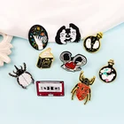 Модный значок в стиле панк, булавка, улыбающийся череп, жук, Волшебная книга для духов, сломанные яйца, креативная эмалированная брошь, подарки для друга, магнитная лента