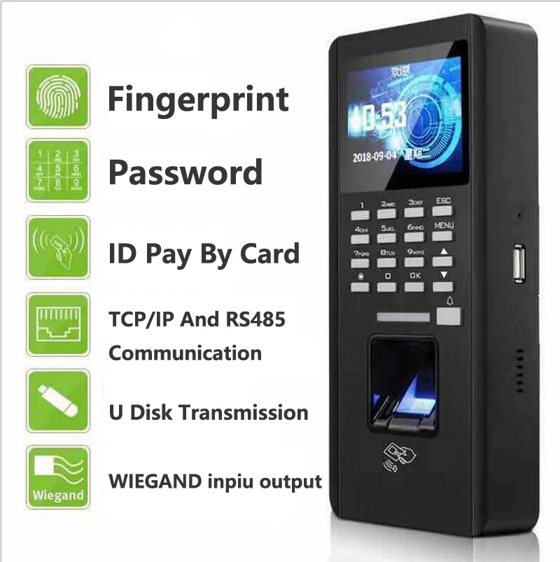 RFID Fingerprint Door Access Control System TCP/IP Biometric wiegand26 with Software Password Keypad U disk transmission | Безопасность