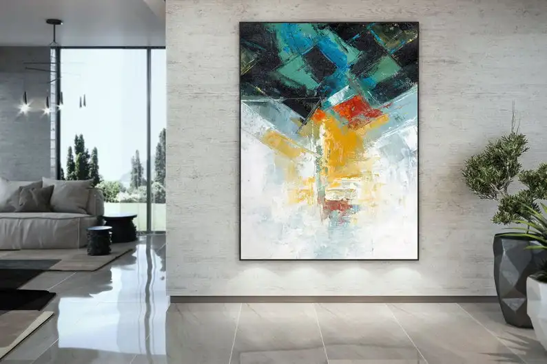 

Original Abstract Art Wall Art Dine Room Wall Art Extra Large Wall Art Office on Canvas Oil Paintings Small Room Wall Decor