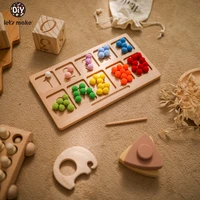 baby montessori educational rainbow board wooden toys digital matching games clip bead sorting digital board kids learning toys