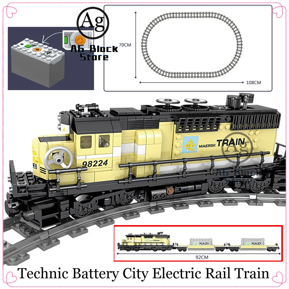Поезд батарейный город совместимый DIY Электрический Железнодорожный поезд