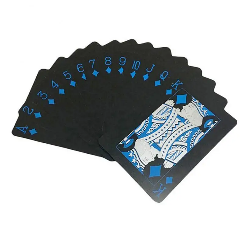 

54 Pcs Plastic Poker Waterproof Black Playing Cards Collections Creative Gift Durable Poker Christmas Gift Personalized Gift