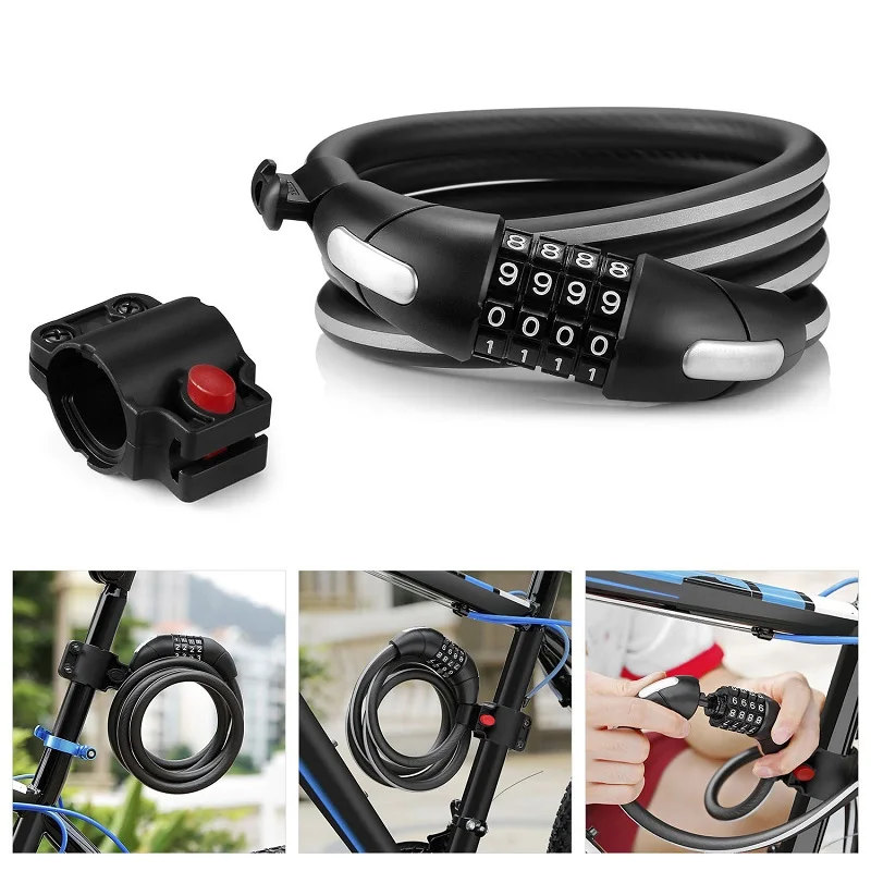 Горный велосипед 1 8 м велосипедный замок 4 цифровой код Комбинации безопасности