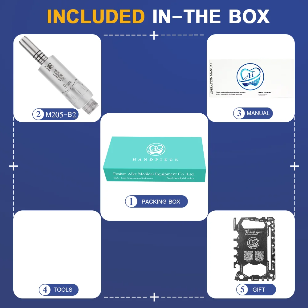 

Dental Low Speed Handpiece Accessories 2 Holes Air Motor Internal Inner Water Channel Non-LED Student Tools