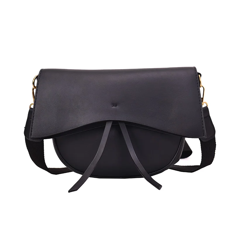 

NEW Vintage Saddle bag Shoulder Bags Wide Strap Large Capacity Ladies PU Leather Crossbody Bags For Women 2020 luxury handbags