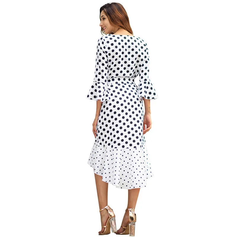 Pregnancy Dress New Wave Point Seven-point Sleeve Dresses Woman Party Night Boho Style Maternity Clothe Clothes V-neck | Мать и ребенок