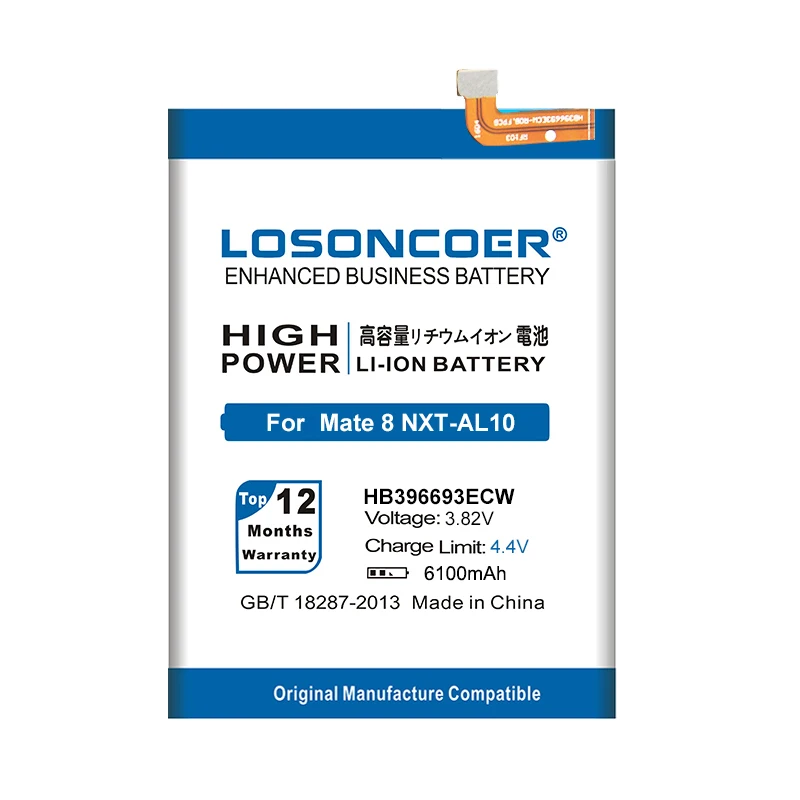 LOSONCOER 6100 мАч HB396693ECW высокое качество батарея для Huawei Mate 8 NXT-AL10 NXT-TL00 NXT-DL00 Mate8 NXT-CL00