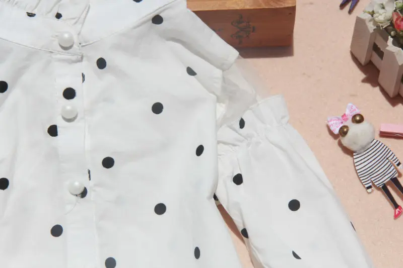 Дизайнерская детская одежда для девочек коллекция 2019 года белая рубашка в