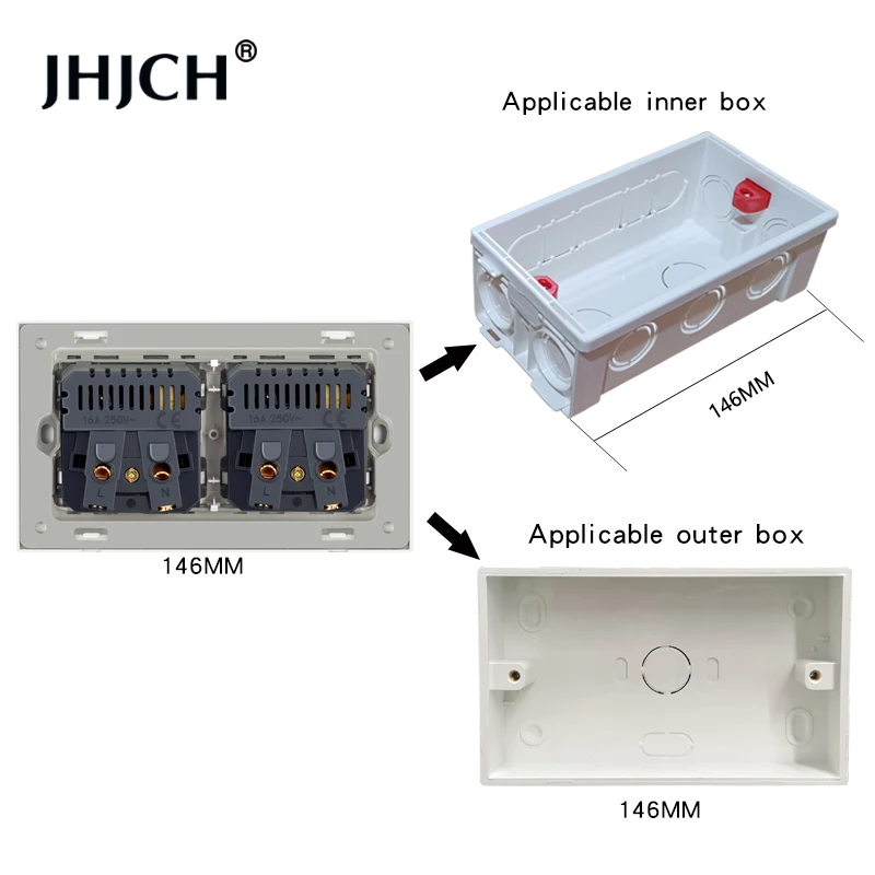 USB-розетка JHJCH европейского стандарта разъем питания 16 А немецкая панель четыре