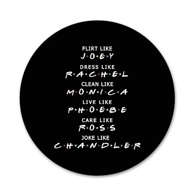 

58mm Friends TV Door Icons Pins Badge Decoration Brooches Metal Badges For Backpack Decoration