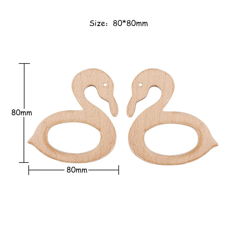 Chenkai 10 шт. деревянное кольцо для прорезывания зубов сделай сам органические