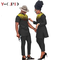 african clothes for couples women ankara print top and pants sets bazin riche couples matching men top and pants sets s20c001