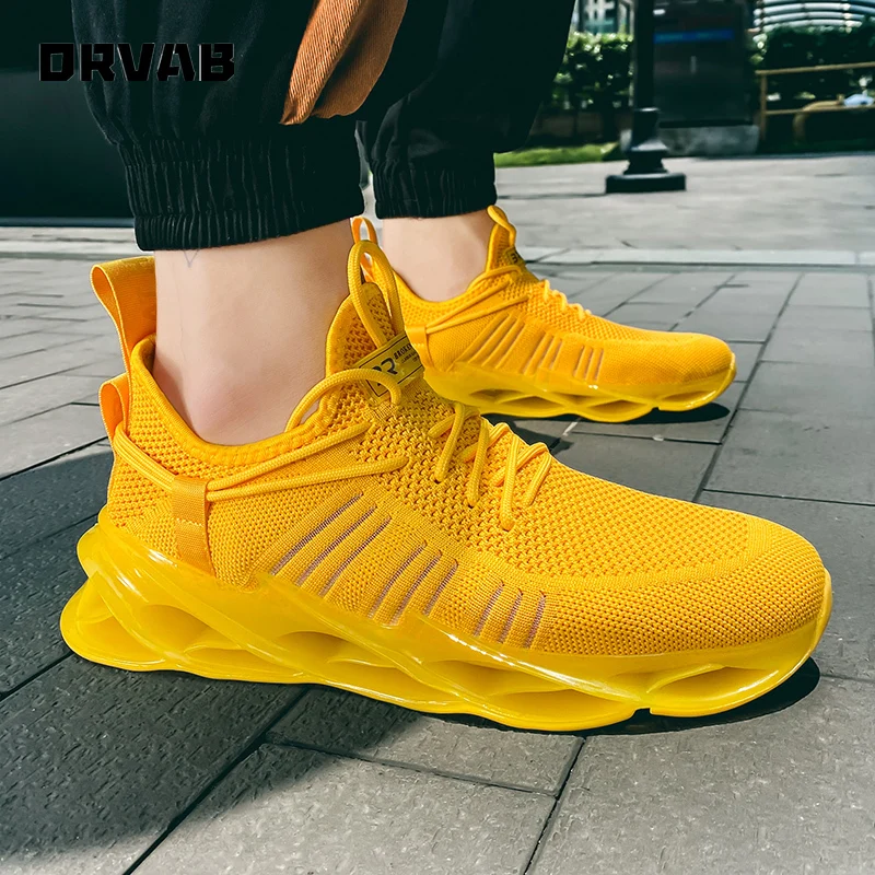 Мужские кроссовки с лезвием высокое качество удобная дышащая мужская