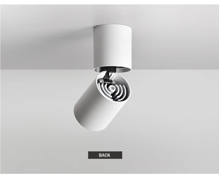 Черный/белый складной поверхностный монтируемый вниз светильник светодиодный с