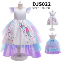 kids princess dress for girl cosplay costume cap sleeve unicorn children party birthday open back fancy costumes