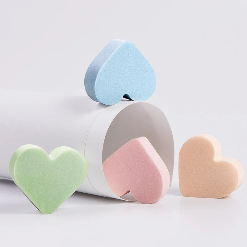 4 шт./компл. макияж губка сердце Форма безлатексный Материал косметический слойка