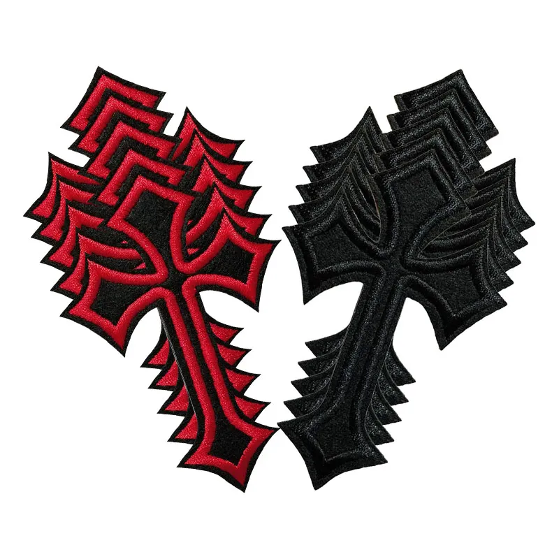 

10pcs/lot Jesus Cross Patch Iron On Patches For Clothing Thermoadhesive Patches On Clothes Embroidery/Fusible Patch Sew Stripes