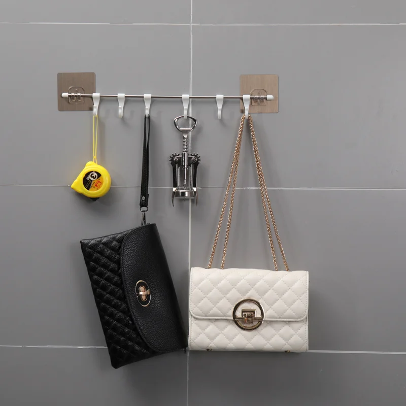 

Кухонный шкаф с 6 крючками, Домашний Органайзер, стеллаж для хранения, вешалка для кладовой, полотенец, шкаф, вешалка для полотенец, полка для...