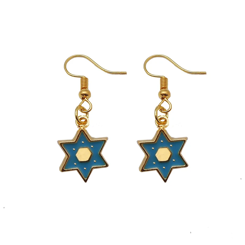 10 пара/лот пятиконечные звезды Капитан Америка Висячие Серьги Лучшие продажи