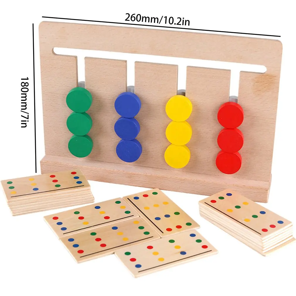 

Baby Wooden Toy four-color game Montessori enlightenment teaching aids toys for Early Childhood Education Preschool Learning