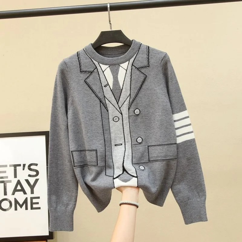 

Новинка Осень-зима 2021 свитер в студенческом стиле четыре бара TB повседневная трикотажная рубашка Свитшот женские корейские Топы