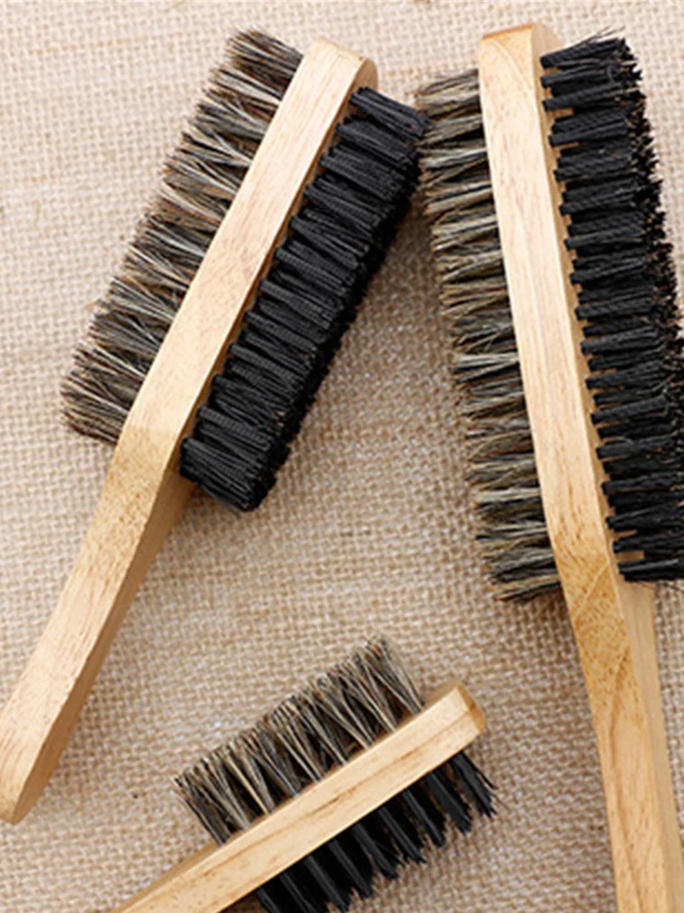 Beard Brush Pig Mane Double Sided Wooden Handle Styling Care Clean Trim Shaving Tool | Красота и здоровье