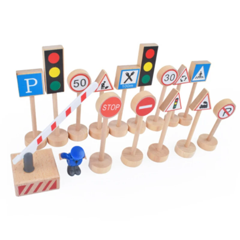 Уникальные цветные деревянные уличные дорожные знаки 15 шт. парковочная сцена