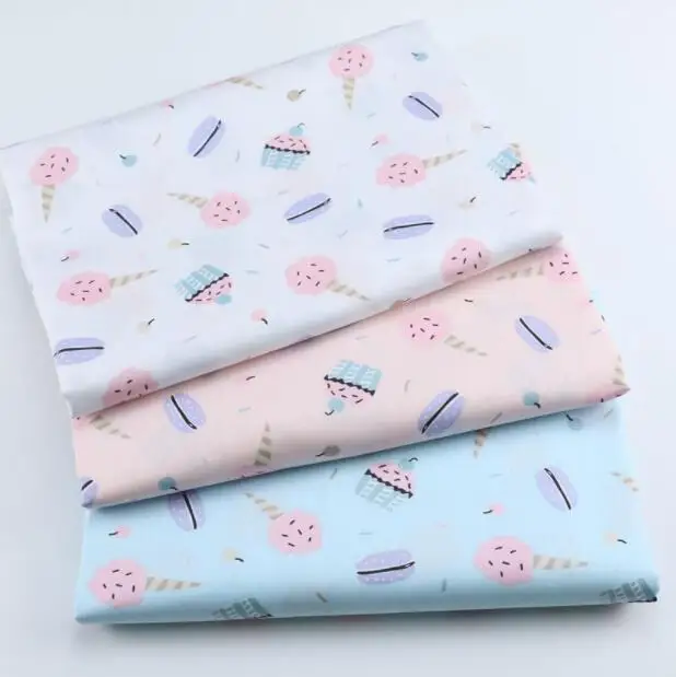 50*160 см мультфильм Мороженое Торт печатных хлопчатобумажная ткань материалы