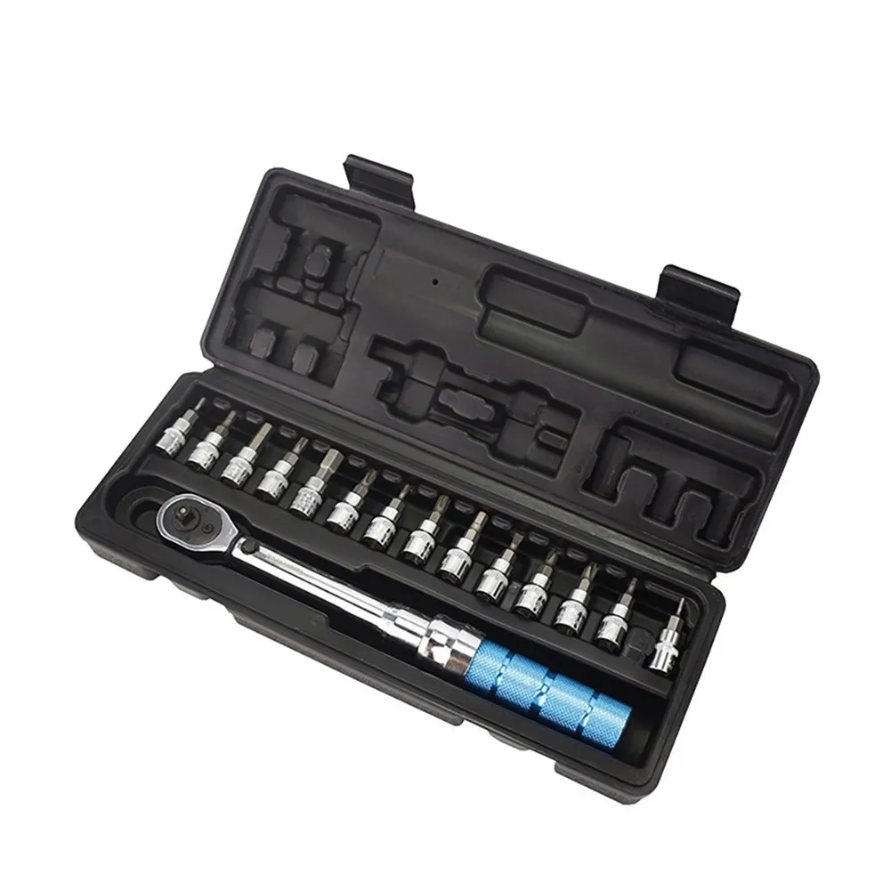 

1 Set Bike Torque Wrench Bicycle 1/4" 2-14NM 22cm Reversible Drive Gauge AK345/AK340 Torque Wrench Kits Hand Repair Tool Set