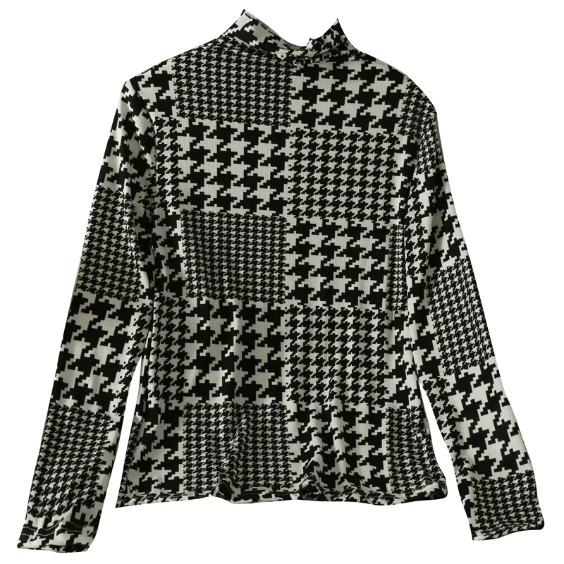 

Autumn Plaid Slim Thin Long Sleeve T-shirt