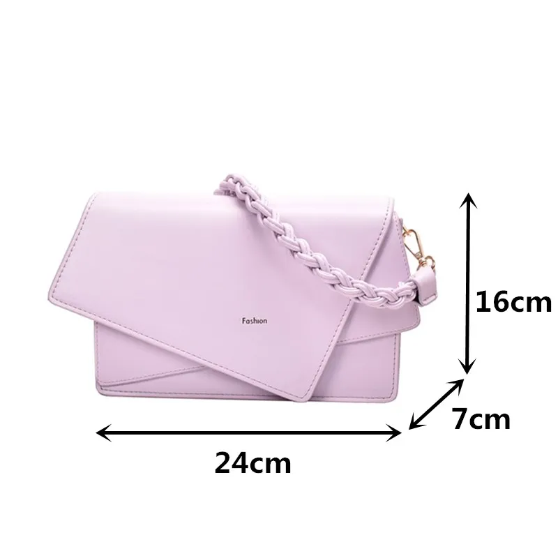

Unique Irregular Shape Single Shoulder Women's Bag Luxury Branded Leather Crossbody Handbag Female Braided Strap Messenger Bags