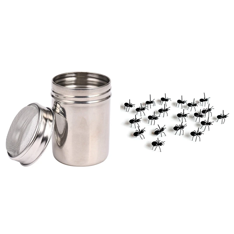 

1X функциональная зернистость из нержавеющей стали, сахарная соль, зернистость какао и 60 шт. зернистость, вилка для фруктов