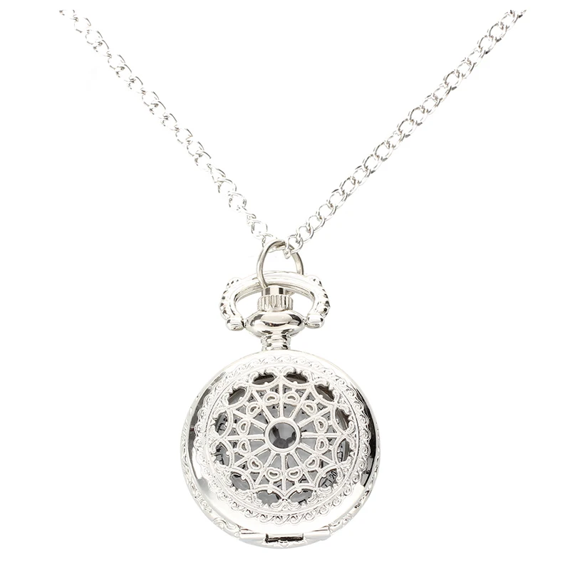 

Men Women Pocket Watch Quartz Silver Alloy Pendant Necklace Pocket Deco