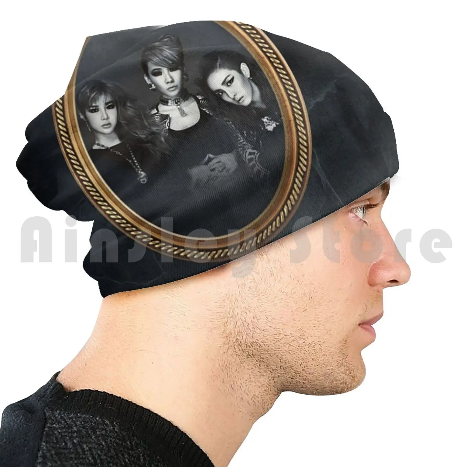 Вязаная Шапка-бини 2ne1 в стиле хип-хоп Kpop Sandara Cl Bom Fanart