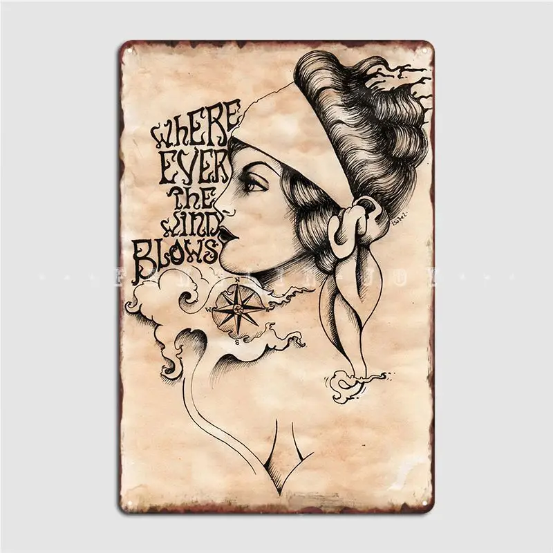 Металлический плакат в цыганском винтажном стиле с татуировкой, плакат на заказ, Фреска для кинотеатра, гостиной, жестяные плакаты с вывесками