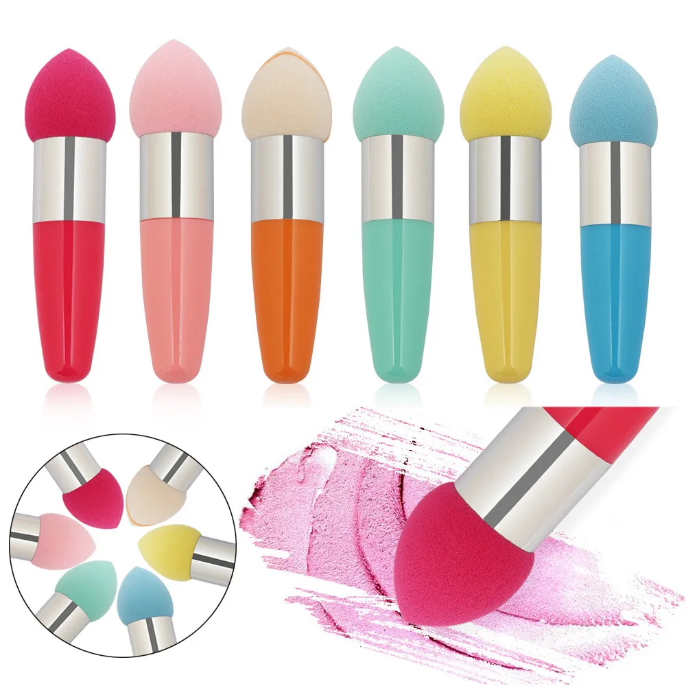 1 шт. модная скошенная губка с ручкой в виде пули пудра спонж гладкий укрыватель