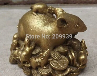 Бесплатная доставка китайская медная статуэтка крысиная мышь 3 L |