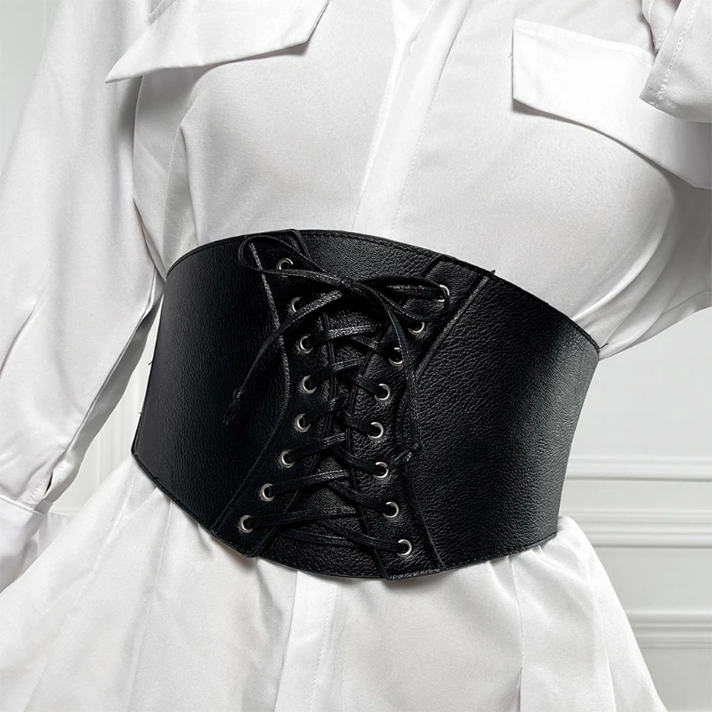 

Black High Elastic Waist Female Belt Women Decoration Dress Slim Wide Belt