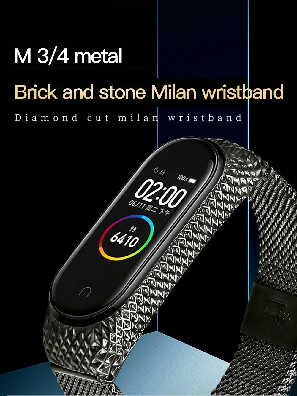 Металлический ремешок для Xiaomi mi Band 4 металлический браслет из нержавеющей стали для mi Band 3 сменный ремешок на запястье M3 M4