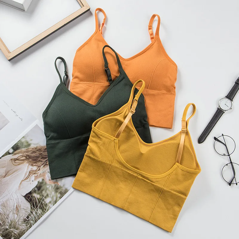 

Style Beauty Back Underwear Camisole Large U-Non-Steel Ring Sports Long Strap Tube Top Women's